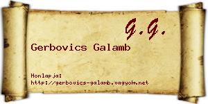 Gerbovics Galamb névjegykártya