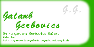 galamb gerbovics business card